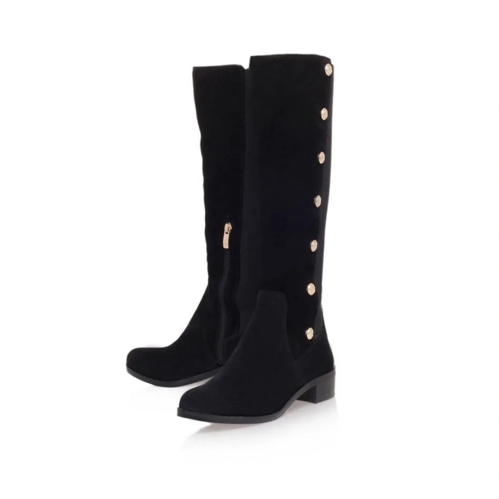 New Vince Camuto Black Vacilla Boots Suede Size 6.5